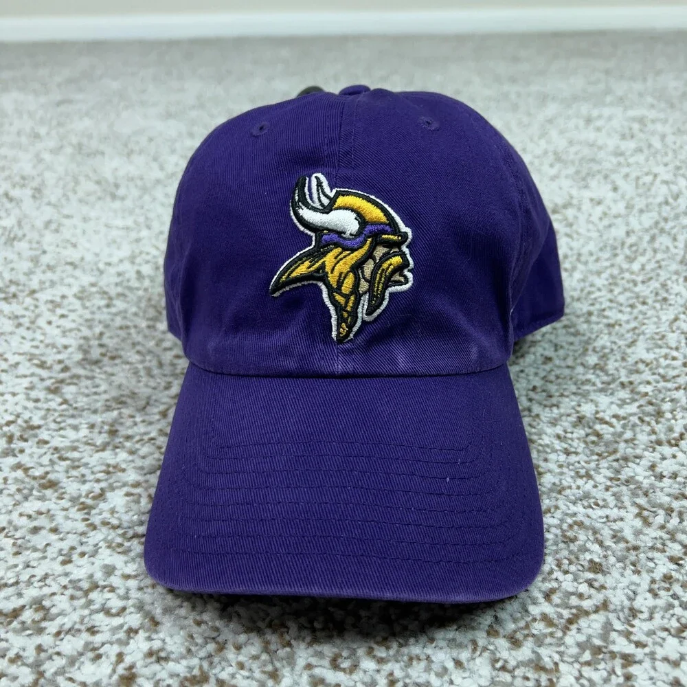 Minnesota Vikings Hat Cap Strap Back Purple NFL Football Mens OSFA 47 Sports Dad